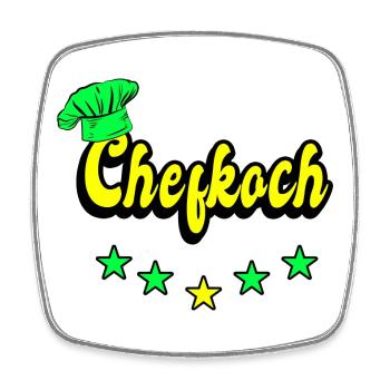 Chefkoch Design - Viereckiger Kühlschrankmagnet - Weiß - Vorne