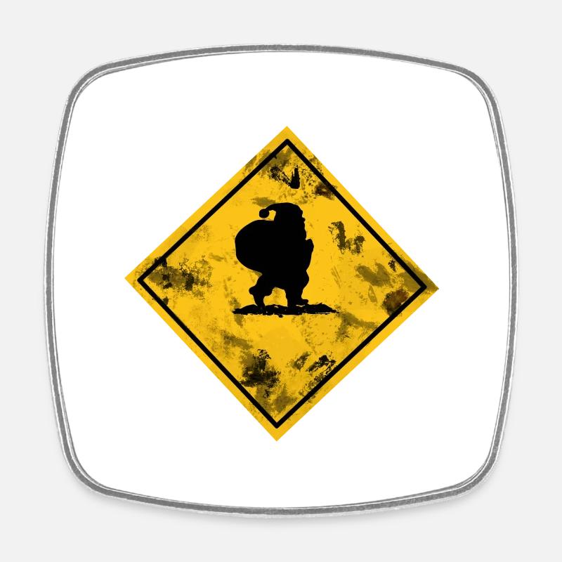 Santa Crossing - Square fridge magnet - white