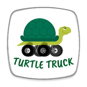 turtle, turtle, turtle truck - Square fridge magnet - white - Front