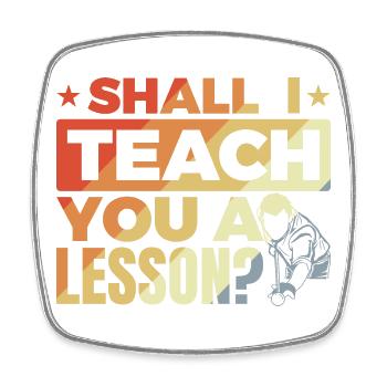 Billiard player joke - Square fridge magnet - white - Front