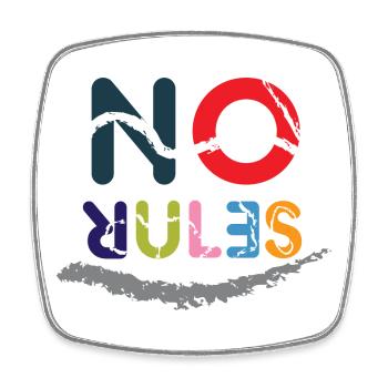 Colored No Rules sign - Square fridge magnet - white - Front