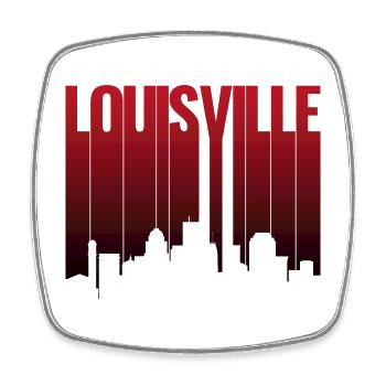 Louisville Skyline Gradient - Square fridge magnet - white - Front
