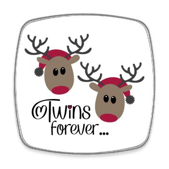 Gemini forever - Square fridge magnet - white - Front