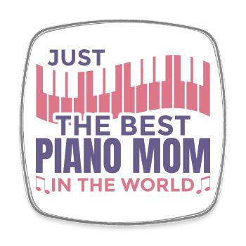 Coolste Klavier Mama - Viereckiger Kühlschrankmagnet - Weiß - Vorne