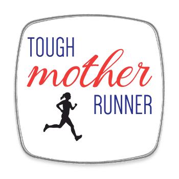 Tough Mother Runner - Square fridge magnet - white - Front