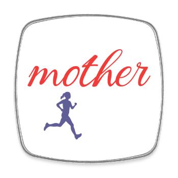 Tough Mother Runner - Viereckiger Kühlschrankmagnet - Weiß - Vorne