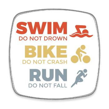Motivating triathlete saying - Square fridge magnet - white - Front