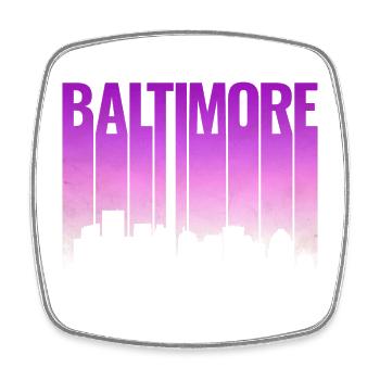 Baltimore Skyline Gradient - Viereckiger Kühlschrankmagnet - Weiß - Vorne