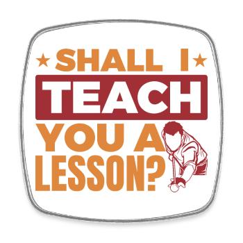 Funny billiard saying - Square fridge magnet - white - Front