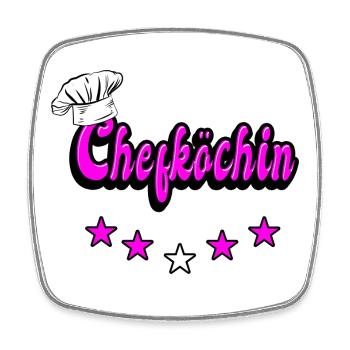 Chefköchin Design - Viereckiger Kühlschrankmagnet - Weiß - Vorne