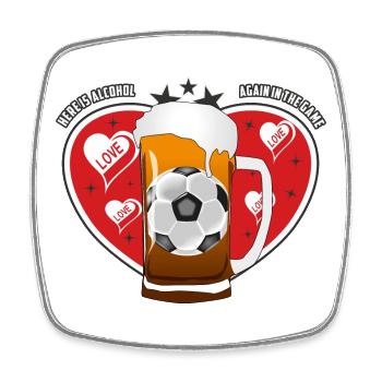 Alcohol in the game - Square fridge magnet - white - Front