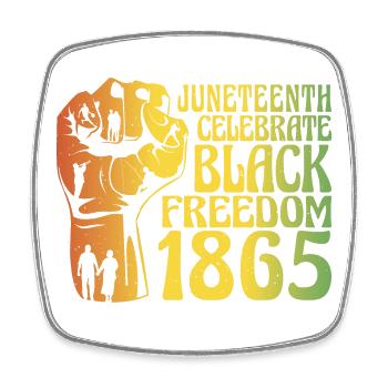 Juneteenth Black Freedom 1865 - Viereckiger Kühlschrankmagnet - Weiß - Vorne