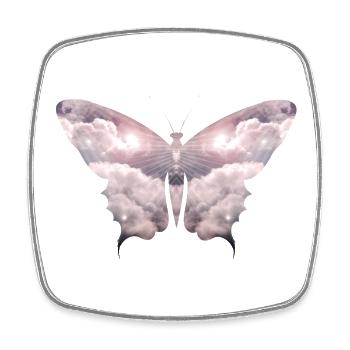 Un papillon céleste de nuages délicats - Magnet carré - blanc - Devant