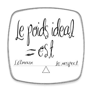 le poids idéal - Magnet carré - blanc - Devant