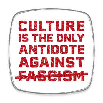 Culture against fascism - Square fridge magnet - white - Front