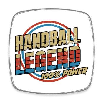 Handball Legende - Viereckiger Kühlschrankmagnet - Weiß - Vorne