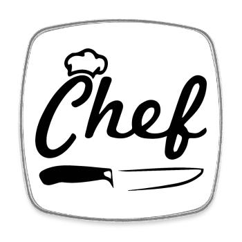 Chef V2 - Square fridge magnet - white - Front