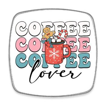Kaffeeliebhaber - Viereckiger Kühlschrankmagnet - Weiß - Vorne