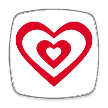 rotes Herz rot Herzen rot Herz Geschenk - Viereckiger Kühlschrankmagnet - Weiß - Vorne