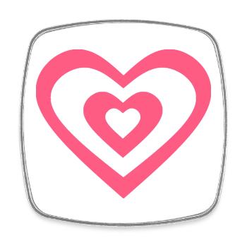 Rosa Herz, Valentinstag Geschenk - Viereckiger Kühlschrankmagnet - Weiß - Vorne