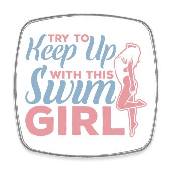 Schwimmsportlerin - Viereckiger Kühlschrankmagnet - Weiß - Vorne