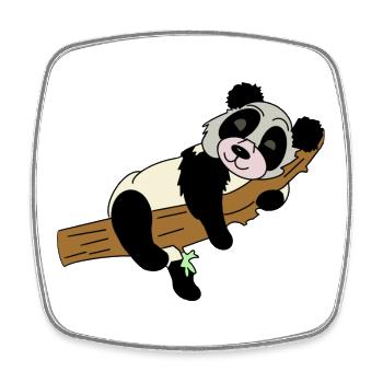 Panda auf Ast Illustration - Viereckiger Kühlschrankmagnet - Weiß - Vorne