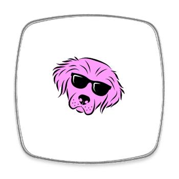 Maman Chien au Monde Rose - Magnet carré - blanc - Devant