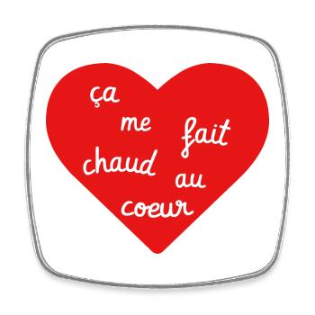 ça me fait chaud au coeur - Magnet carré - blanc - Devant