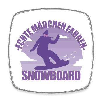 Snowboard Snowboarderin Mädchen Skiurlaub Geschenk - Viereckiger Kühlschrankmagnet - Weiß - Vorne