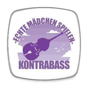 Kontrabass Instrument Musikerin Mädchen Geschenk - Viereckiger Kühlschrankmagnet - Weiß - Vorne