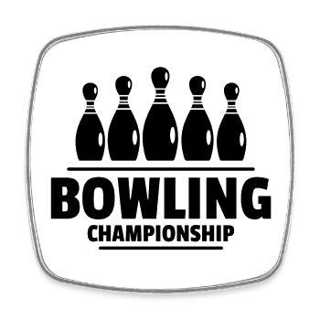 Bowling, Bowling-Fan, Bowlingclub - Viereckiger Kühlschrankmagnet - Weiß - Vorne