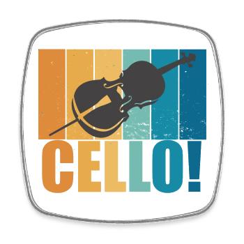 Cello Vintage Instrument Musiker Geschenk - Viereckiger Kühlschrankmagnet - Weiß - Vorne