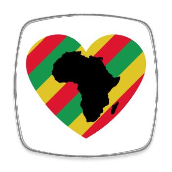 T-shirt Mois de l’histoire des Noirs Africa Heart - Magnet carré - blanc - Devant