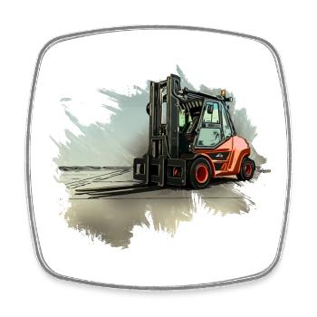 Forklift - Square fridge magnet - white - Front