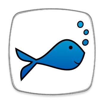SARDINE. FISH. APRIL FOOL. EASTER. SEA - Square fridge magnet - white - Front