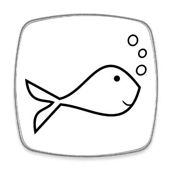 SARDINE. FISCH. APRILSCHERZ. OSTERN. MEER - Viereckiger Kühlschrankmagnet - Weiß - Vorne
