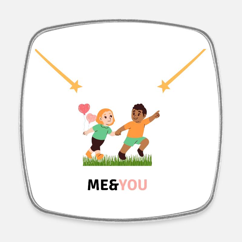 Hearts in Love - Square fridge magnet - white