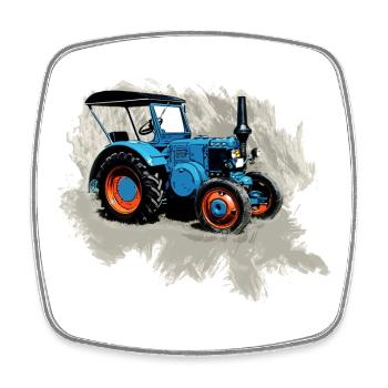 Traktor Lanz - Viereckiger Kühlschrankmagnet - Weiß - Vorne