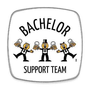 Bachelor Support Team (Karikatur / Tanz / B) - Viereckiger Kühlschrankmagnet - Weiß - Vorne
