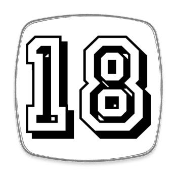 18th birthday of legal age - Square fridge magnet - white - Front