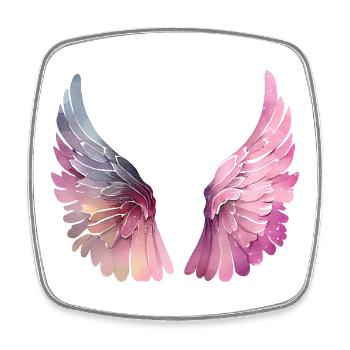 Pastel Watercolor Wings for Women - Square fridge magnet - white - Front