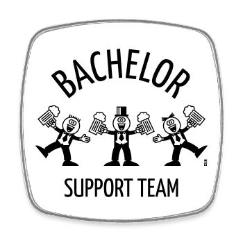 Bachelor Support Team (Karikatur / Tanz / 1C) - Viereckiger Kühlschrankmagnet - Weiß - Vorne