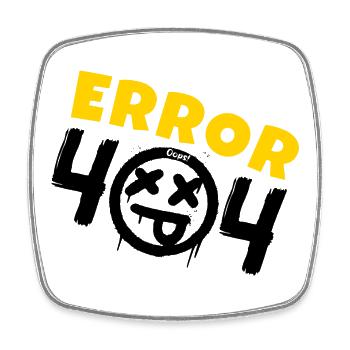 Error 404 Not Found - Square fridge magnet - white - Front
