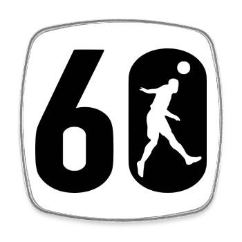 60 Soccer Soccer players 60 - Square fridge magnet - white - Front