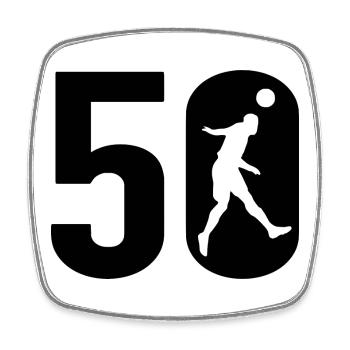 50 Soccer Soccer players 50 - Square fridge magnet - white - Front