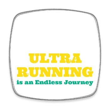 Ultra Running is an Endless Journey - Square fridge magnet - white - Front