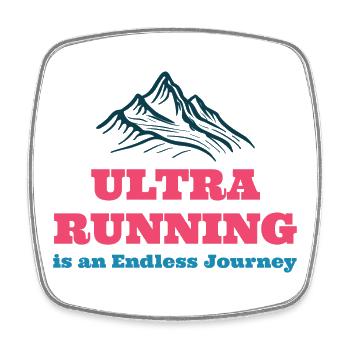 Ultra Running is an Endless Journe - Square fridge magnet - white - Front