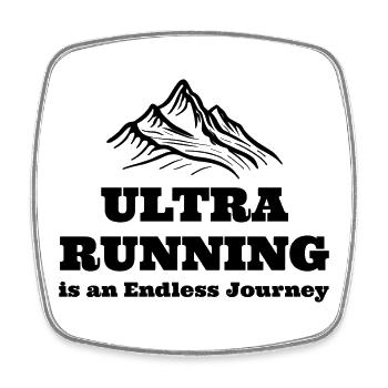 Ultra Running is an Endless Journey - Square fridge magnet - white - Front