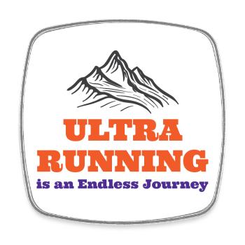 Ultra Running is an Endless Journey - Square fridge magnet - white - Front
