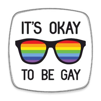 Mois de la fierté - C’est normal d’être gay - Magnet carré - blanc - Devant